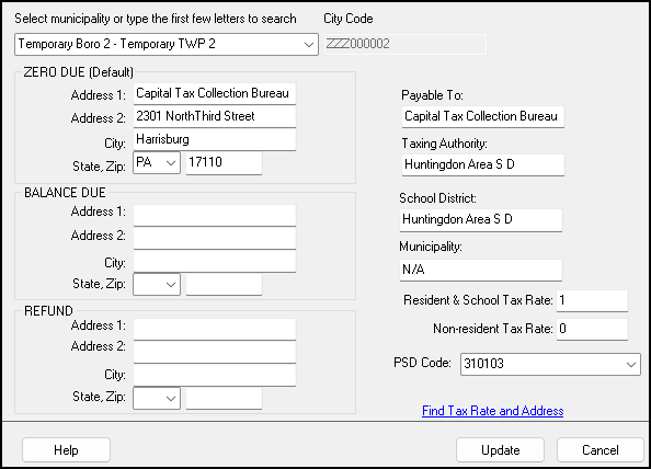 Image of PA City Tax Rate Editor